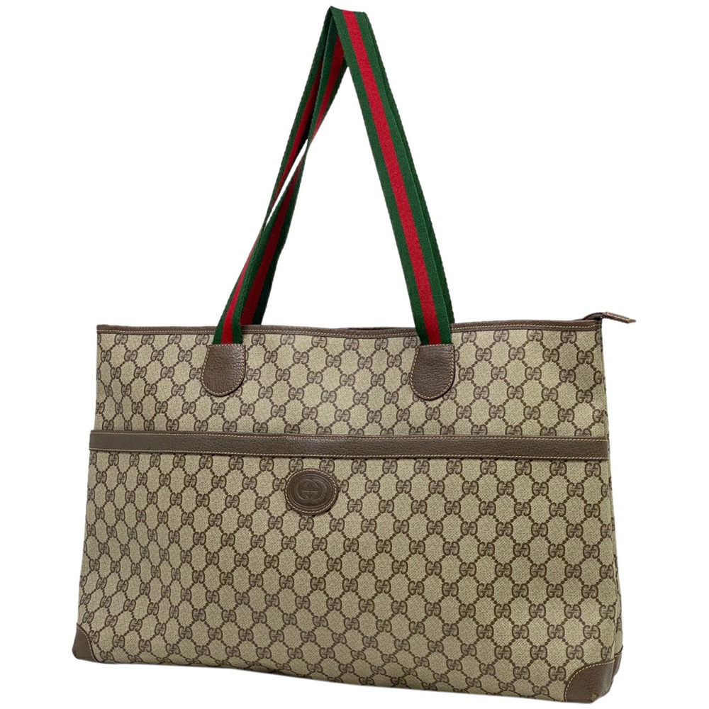 Gucci GG tote bag Sherry Web canvas brown red green